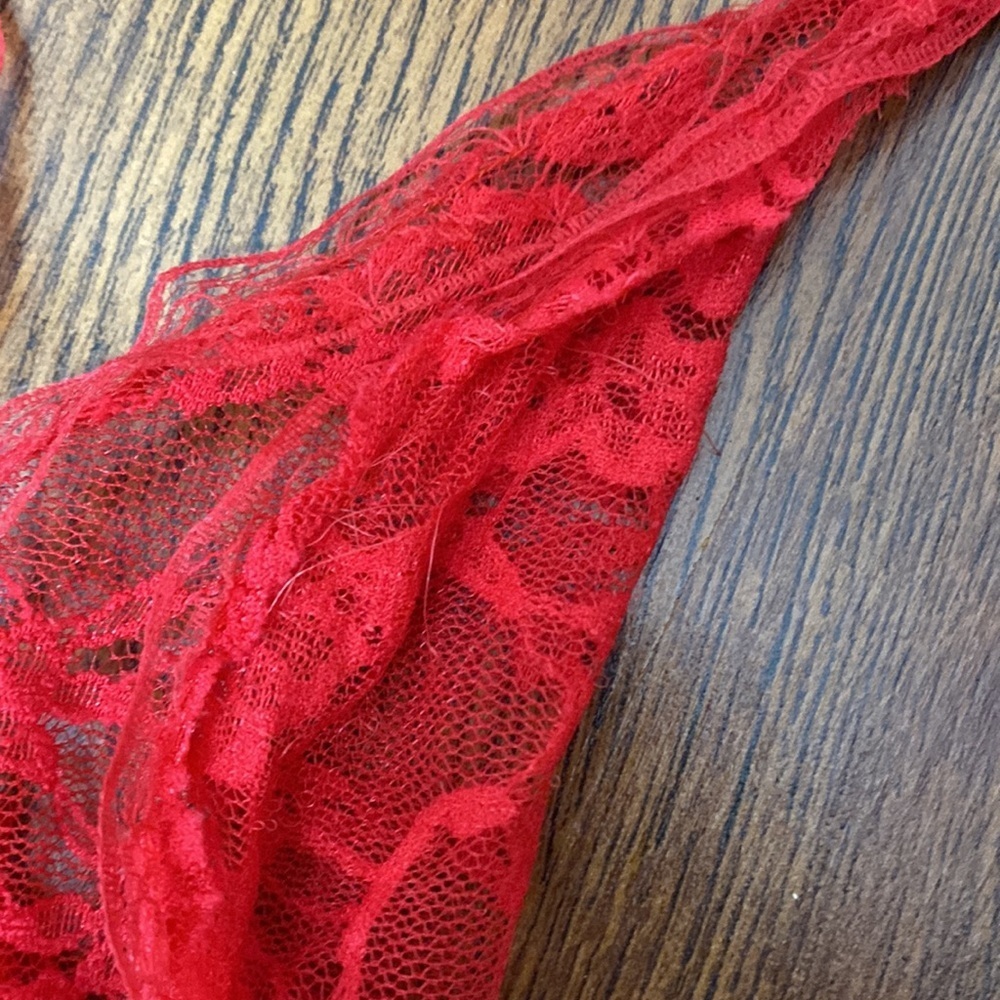 🍒 Cherry Red Lace Teddy Dress 🍒 - Picture 10 of 10